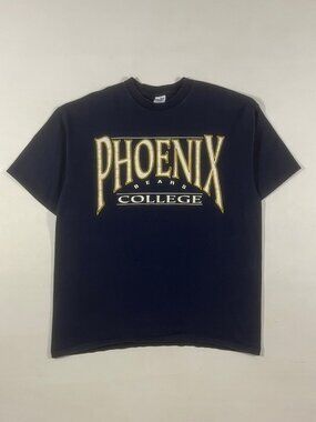 Vintage 90s Velva Sheen Phoenix College Bears Navy Tee XL Made in USA